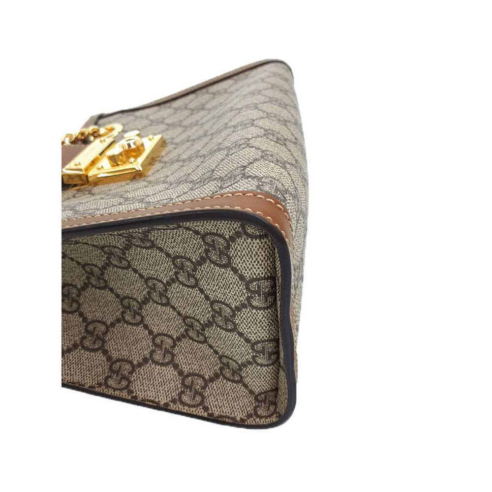 Gucci Chain Padlock shoulder Supreme Brown GG bag - Picture 9 of 9